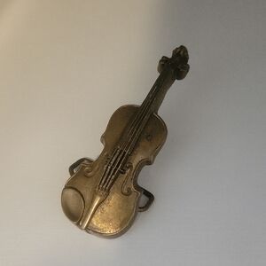 Vintage 1978 Solid Brass Baron Belt buckle Violin #6031 Taiwan